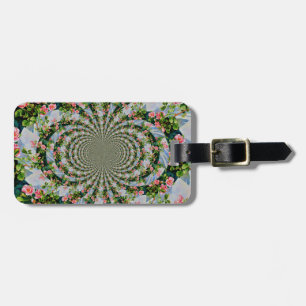 Mooie retro roze rode rozen waterverf bloemenmolen bagagelabel