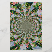 Mooie retro roze rode rozen waterverf bloemenmolen briefpapier (Voorkant)