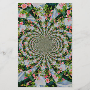 Mooie retro roze rode rozen waterverf bloemenmolen briefpapier