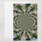 Mooie retro roze rode rozen waterverf bloemenmolen briefpapier (Voorkant / Achterkant)