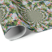 Mooie retro roze rode rozen waterverf bloemenmolen cadeaupapier (Rol Hoek)