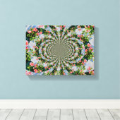 Mooie retro roze rode rozen waterverf bloemenmolen canvas afdruk (Insitu (Houten vloer))