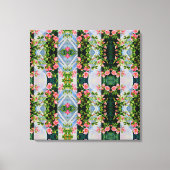 Mooie retro roze rode rozen waterverf bloemenmolen canvas afdruk (Voorkant)