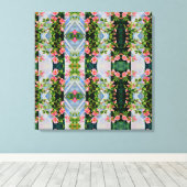 Mooie retro roze rode rozen waterverf bloemenmolen canvas afdruk (Insitu (Houten vloer))