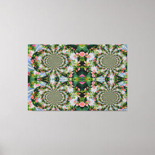 Mooie retro roze rode rozen waterverf bloemenmolen canvas afdruk