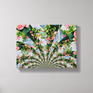 Mooie retro roze rode rozen waterverf bloemenmolen canvas afdruk