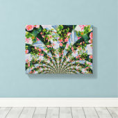 Mooie retro roze rode rozen waterverf bloemenmolen canvas afdruk (Insitu (Houten vloer))