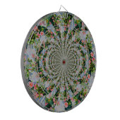 Mooie retro roze rode rozen waterverf bloemenmolen dartbord (Voorkant Links)