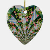 Mooie retro roze rode rozen waterverf bloemenmolen keramisch ornament (Rechts)