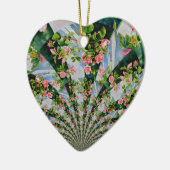Mooie retro roze rode rozen waterverf bloemenmolen keramisch ornament (Links)