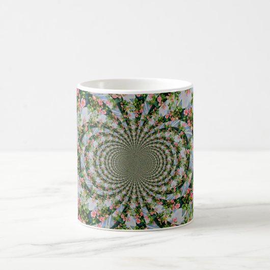 Mooie retro roze rode rozen waterverf bloemenmolen koffiemok (Center)