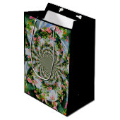 Mooie retro roze rode rozen waterverf bloemenmolen medium cadeauzakje (Voorkant Gekanteld)