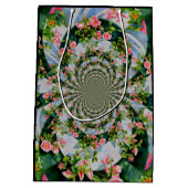 Mooie retro roze rode rozen waterverf bloemenmolen medium cadeauzakje (Achterkant)