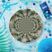 Mooie retro roze rode rozen waterverf bloemenmolen papieren bordje (Feest)