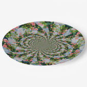 Mooie retro roze rode rozen waterverf bloemenmolen papieren bordje (Gekanteld)