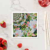 Mooie retro roze rode rozen waterverf bloemenmolen servetten (Insitu)