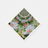 Mooie retro roze rode rozen waterverf bloemenmolen servetten (Hoek)