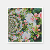 Mooie retro roze rode rozen waterverf bloemenmolen servetten (Voorkant)