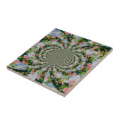 Mooie retro roze rode rozen waterverf bloemenmolen tegeltje (Zijkant)