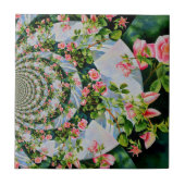 Mooie retro roze rode rozen waterverf bloemenmolen tegeltje (Voorkant)