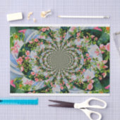 Mooie retro roze rode rozen waterverf bloemenmolen tissuepapier (Craft)