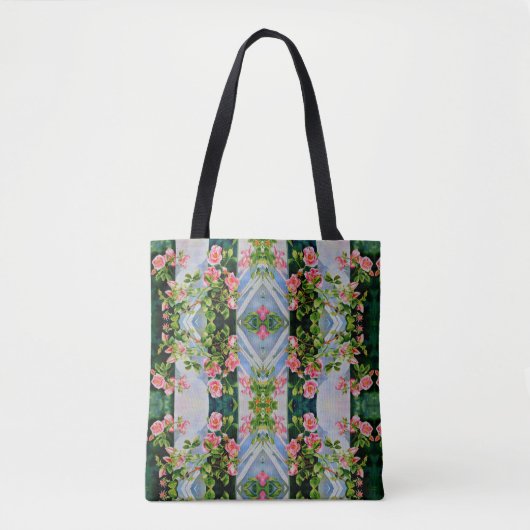 Mooie retro roze rode rozen waterverf bloemenmolen tote bag (Voorkant)
