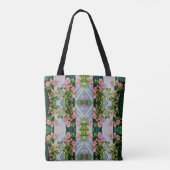Mooie retro roze rode rozen waterverf bloemenmolen tote bag (Achterkant)