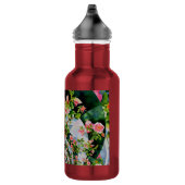 Mooie retro roze rode rozen waterverf bloemenmolen waterfles  (Rechts)