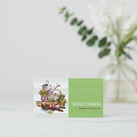 Mooie  retro tuingereedschap visitekaartje (Staand voorkant)