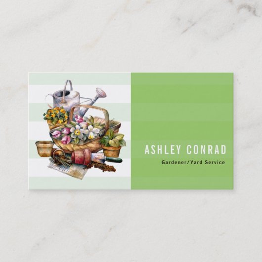 Mooie  retro tuingereedschap visitekaartje (Voorkant)