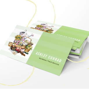 Mooie  retro tuingereedschap visitekaartje