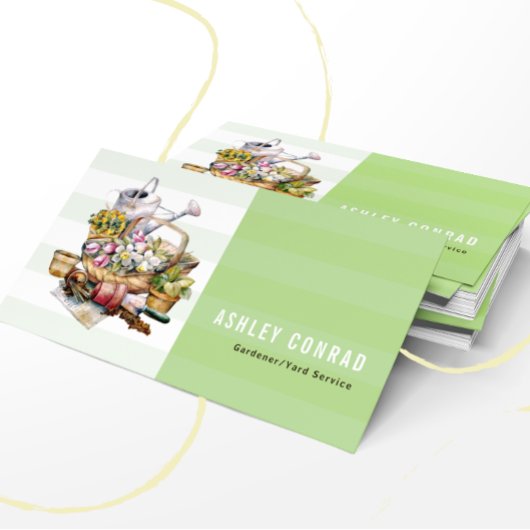 Mooie  retro tuingereedschap visitekaartje