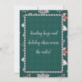 Mooie Retro Vintage Groene Kerstkaart (Achterkant)