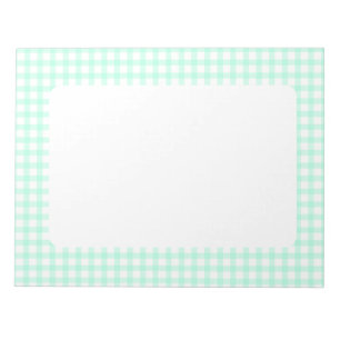 Mooie Retro Zee Groen Gingham ruitpatroon Notitieblok