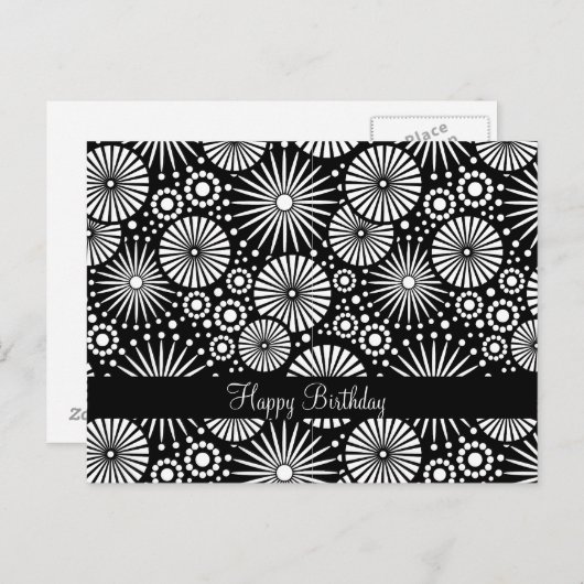 Mooie retro zwart-wit ansichtkaart briefkaart (Voorkant / Achterkant)