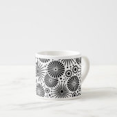 Mooie retro zwart-wit espressokop espresso kop (Voorkant rechts)