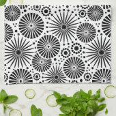 Mooie retro zwart-wit handdoek (Gevouwen)