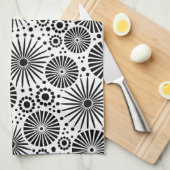 Mooie retro zwart-wit handdoek (Quarter Fold)