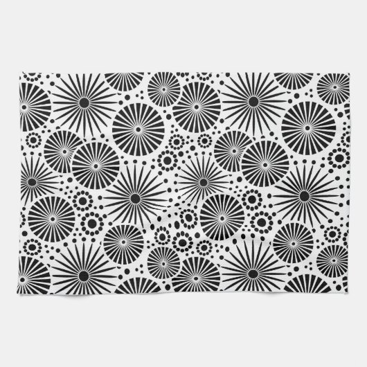 Mooie retro zwart-wit handdoek (Horizontaal)