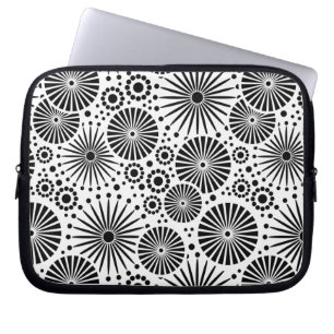 Mooie retro zwart-wit laptoptas laptop sleeve