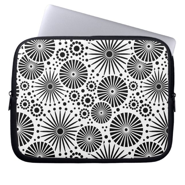 Mooie retro zwart-wit laptoptas laptop sleeve (Voorkant)
