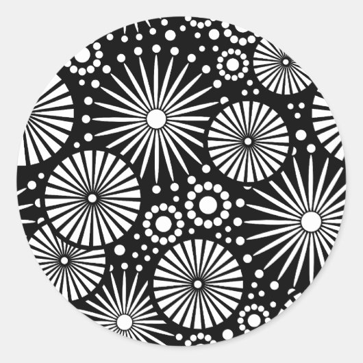 Mooie retro zwart-wit Sticker (Voorkant)