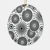 Mooie retro zwart-wit versiering keramisch ornament (Links)