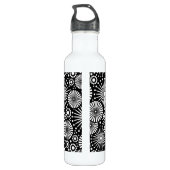 Mooie retro zwart-wit waterfles  (Achterkant)