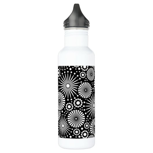 Mooie retro zwart-wit waterfles  (Links)