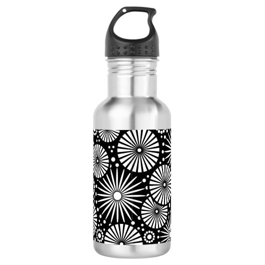 Mooie retro zwart-wit waterfles  (Voorkant)