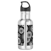 Mooie retro zwart-wit waterfles  (Achterkant)