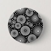 Mooie retro zwarte en witte Button (Voorkant)