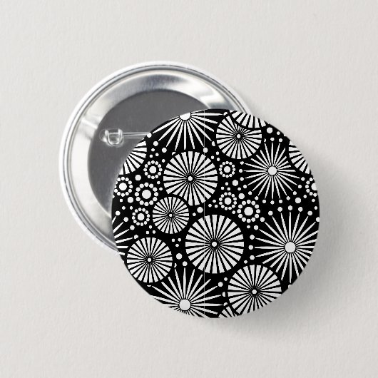 Mooie retro zwarte en witte Button (Voorkant /achterkant)