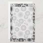 Mooie retro zwarte en witte feestjes briefpapier (Voorkant / Achterkant)